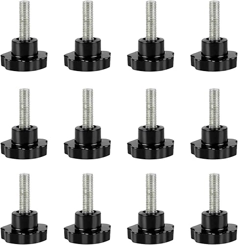 Klemmknopf, M6 x 40 mm, 12 Stück, Klemmknopf, Sternform, Kunststoffkopf, Rändelschrauben, Einstellung, Klemmschrauben, für Maschinen, Industrie, Ausrüstung, Schwarz - Cheap-Us