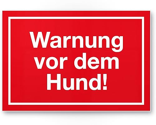 Komma Security Warnung vor dem Hund Schild - 30 x 20 cm Hinweisschild wetterfest Hundeschild Gartentor Einfahrtstor die Haustür Türschild Abschreckung Warnschild Einbruchschutz - Cheap-Us