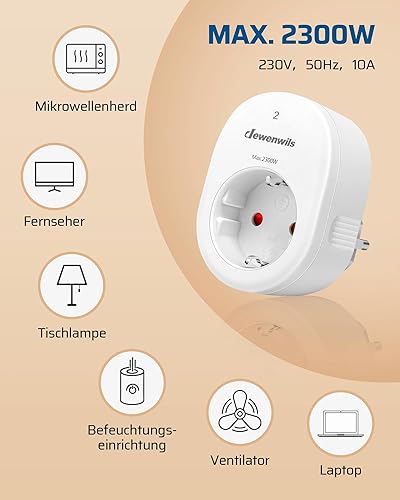 DEWENWILS Funksteckdosen mit Fernbedienung, 2300W Steckdose mit 1er Fernbedienung, 30M Reichweite Funksteckdose 4er Set für Feiertagsdeko, Programmierbar und Erweiterbar, Weiß - Cheap-Us