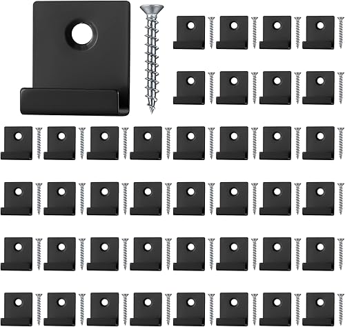 40 Stück WPC Clips, Versteckte Terrassendielen Befestigung Board Clips, Endklammer Decking Versteckt Anlasser Clips mit Selbstschneidender Schraube ür WPC/BPC Dielen - Cheap-Us