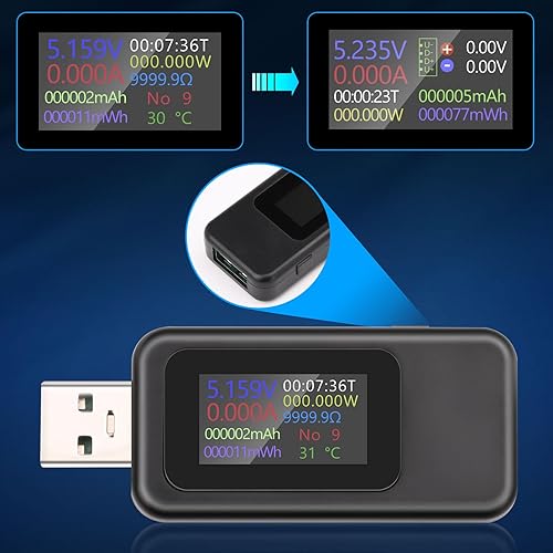 USB Tester Messgerät Verlängerter Heemol,4–30 V, 0–6.5 A USB C Tester PD, QC Voltmeter, USB Multimeter, Amperemeter, Spannungs- und Stromtester, USB-Leistungsmesser - Cheap-Us