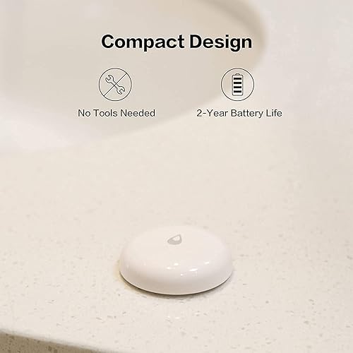 Aqara Wassermelder, Erfordert Aqara Hub, Wassersensor Drahtloser Flutdetektor für Alarmanlage und Smart Home, Wassermelder-Alarm für Küche, Badezimmer, Keller - Cheap-Us