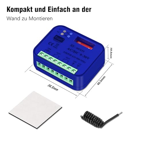 Universal-Garagentor-Empfänger 85-250V, Multifrequenz 433-900MHz, Garagentor-Relais-Modul, Universal RX-Mutil-Empfänger für 45 Garagentor-Fernbedienungen, 2.4GHz WIFI-Anschluss - Cheap-Us