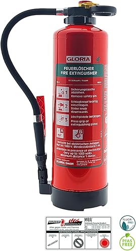 Gloria - SE+6PRO - 6l Schaumfeuerlöscher - für die Brandklassen A, B - inkl. Wandhalterung - inkl. Prüfnachweis - Cheap-Us