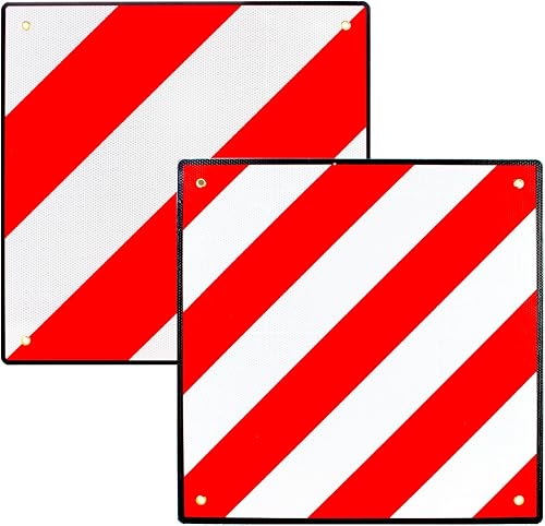 Daromigo 2 in 1 Warntafel für Italien und Spanien, 50x50cm Standardgröße Robust und Langlebig, Aluminium, Rot Weiß Warnschil für Wohnmobil, Heckträger, Fahrradträger - Cheap-Us