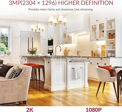 YI Pro 2K(3MP) 2 Stücke,Ip Kamera WiFi Überwachungskamera mit Bewegungserkennung,Push-Benachrichtigung,Nachtsichtfunktion,für Telefone iOS und Android - Cheap-Us