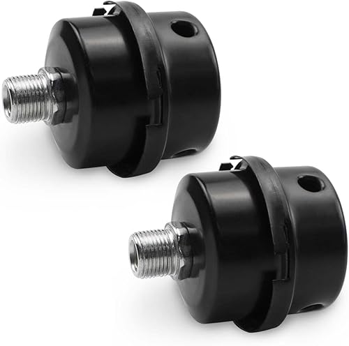 Bwintech 2 Stück Luftkompressor Schalldämpfer 3/8' Gewinde Schwarzer Metall Ansaugfilter Schalldämpfer für öllosen Luftkompressor - Cheap-Us