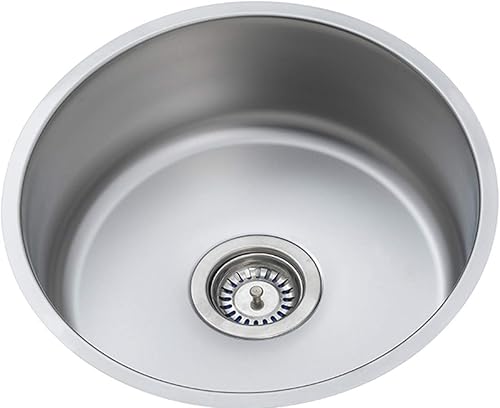 Rundspüle Edelstahlspüle Durchmesser 38cm Edelstahlspüle Einbauspüle Aufbauspüle Spülbecken Spüle Küchenspüle K38 - Cheap-Us