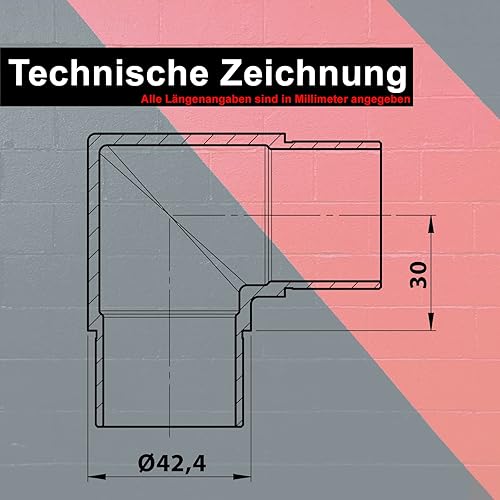 PRIOstahl Rundbogen Rohrbogen Bogen Rohrverbinder Steckfitting Verbinder Rund - 4 Stück Ø 42,4 mm für Rundrohre Rohr Handlauf Verbindung zum Stecken Geländerbau Rostfrei aus Edelstahl V2A - Cheap-Us