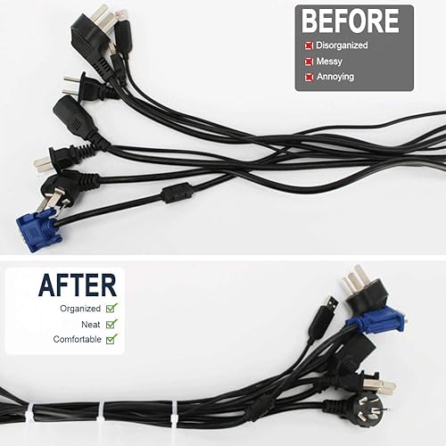 SZXULI 200 Stück Kabelbinder Schwarz Set 120mm/150mm und 100 Stück Starken Selbstklebend Basishalter, Nylon Kunststoff Kabel Binder, UV-beständiges, für Heim Büro Industriell - Cheap-Us