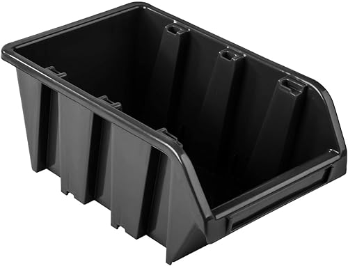 20x Stapelbox 195 x 90 x 120 mm - Stapelboxen Set - Sichtbox Sichtlagerboxen Lagerbox, Schwarz - Cheap-Us