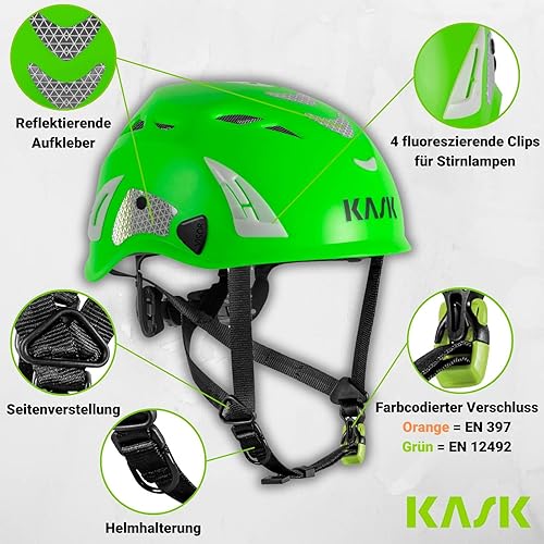 KASK Schutzhelm Superplasma PL HiViz 2.0 Arbeitsschutzhelm, Bergsteigerhelm, Industriekletterhelm - Gr. 51-62 cm Universal-einstellbar - Cheap-Us