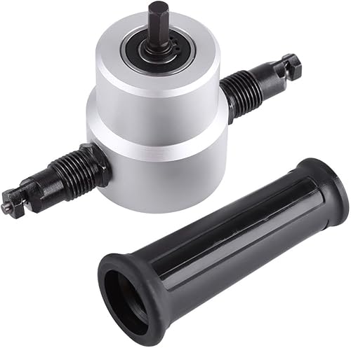 Oumefar Doppelkopf-Blechschneider Elektrische Lochsäge Bohrmaschine Metall Schneidwerkzeug Aufsatz Knabberschneidwerkzeug Schneidebogen Doppelkopf Cutter Kit Kartonpaket - Cheap-Us