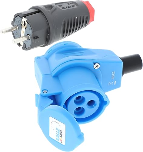 CEE Adapterleitung Kalle Blue SCHUKO Stecker auf CEE Winkelkupplung 5 Meter, 3G 2,5mm² - Cheap-Us