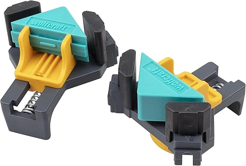 wolfcraft ES 22 Eckenspanner 3051000 Set – 2 Winkelspanner zur Fixierung von Brettern und Rahmen im 90° Winkel – Eckspanner für Brettstärken von 10-22mm - Cheap-Us