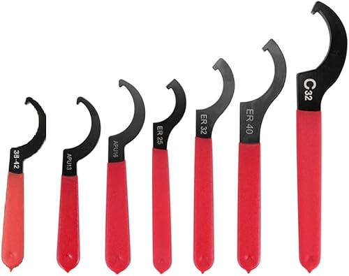 Raucilpy 7 Stück C Hakenschlüssel Spannzangenfutter, Schlüss Hahnenfußschlüssel, Gewindefahrwerk Schraubenschlüssel Set, Nutmutternschlüssel Hakenschlüssel Federbein Motorrad, Schraubenschlüssel - Cheap-Us