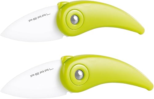 PEARL Messer Taschen: 2er-Set Keramik-Klappmesser (Einhand-Taschenmesser, Jagd- & Ranger-Messer, Picknick) - Cheap-Us