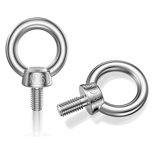 MOGADEE® Ringschraube M8, 10 Stück 304 Edelstahl Augenbolzen, Ring Augenbolzen Runde Ringbolzen, Außengewinde Ringschraube for Befestigen Sie Hängende Ornamente, Blumentöpfe, Schaukelständer - Cheap-Us