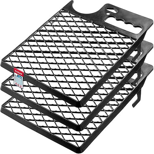 KADAX 3x Abstreifgitter, Farbgitter aus Kunststoff, 30,5 x 23 cm, Malergitter für Farbe, Abtropfgitter, Abstreichgitter, Farbabstreifer, Malerwerkzeug, Farbabstreifgitter (3, schwarz) - Cheap-Us