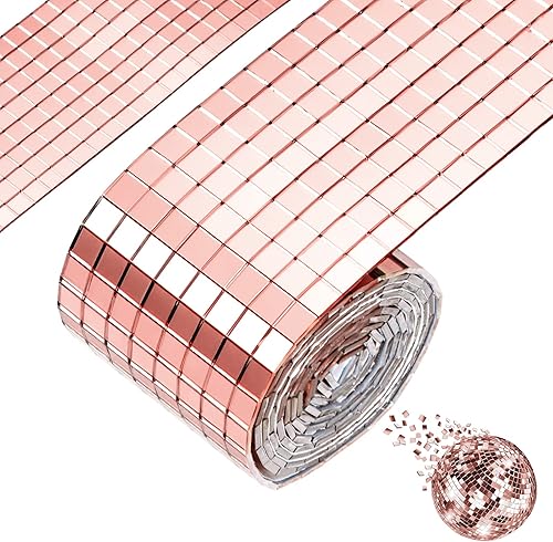 Spiegel Mosaik Fliesen Selbstklebend Quadratische Spiegel Mosaik Aufkleber Mini Glas für DIY Handwerk Dekoration Wandtattoos 3200 Stück 5 x 5mm Roségold - Cheap-Us