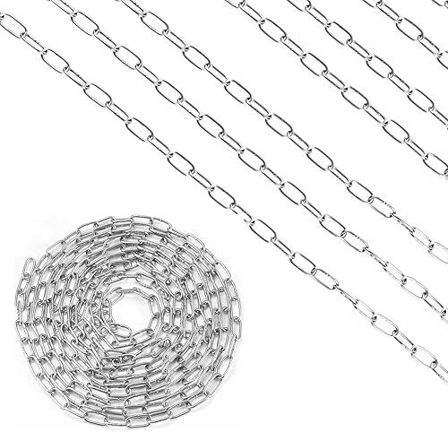Volumoon Edelstahlkette Starke, 8 meter 1.2mm Kette Edelstahl 304 Hochbelastbare Geschweißte Kettenglieder zum Aufhängen von Zäunen, Stahlkette Schwenkkette Kette aus Stahl, Maximale Belastung 10KG - Cheap-Us