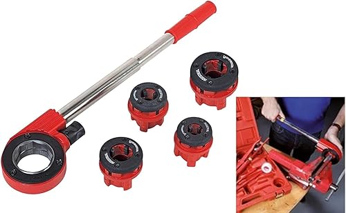 ROTHENBERGER Industrial Super Cut - 7 teiliger Gewindeschneidkluppensatz - Inkl. 4 Schneidköpfen mit 4 Schneidköpfen, 070669E - Cheap-Us