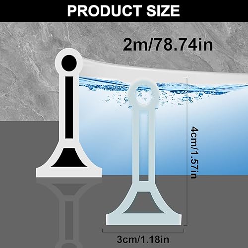 2M Schwallschutzleiste Dusche Selbstklebend Schwallschutzleiste Faltbare Duschtürschwelle Duschlippe Wasserstopper Dusche Wassersperre für Küche Toilette Duschabtrennung (Weiß) (Weiß) - Cheap-Us