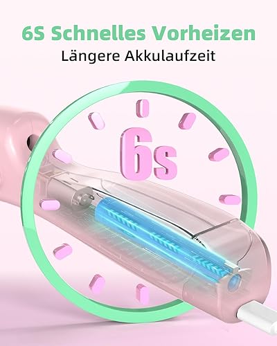 Heißklebepistole Akku Kabellos, 6s schnelles Vorheizen, Automatisches Auskleben ohne Tropfen, Heißklebestift mit 30Pcs 185mm farbige Klebesticks, Per USB-C aufladbare Mini heissklebestift zum Basteln - Cheap-Us