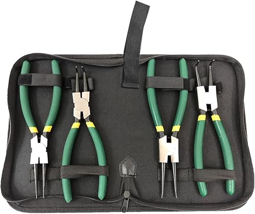 Kaimeilai Sprengringzangen Set Sprengringzange Sicherungszangen-Satz, mit ergonomischem Komponenten-Griff, Sicherungsringzangen Werkzeug in hochwertiger Aufbewahrungssetui(5 Zoll, 4-tlg) - Cheap-Us