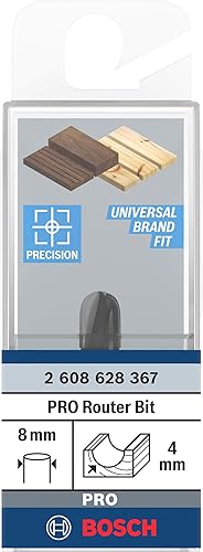 Bosch Professional 1x Hohlkehlenfräser Standard for Wood (für Holz, Radius 10mm, Arbeitslänge 13.7mm, Ø Schaft 8 mm, Zubehör Fräsen) - Cheap-Us