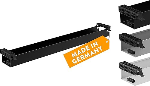 boho office® Kabelkanal Schreibtisch Kabelmanagement Kabelbox - beidseitig klappbare Kabelwanne inkl. Zubehör - Cable Organizer Desk Kabelmanagement durch Kabelschacht - Schwarz 107 cm - Cheap-Us