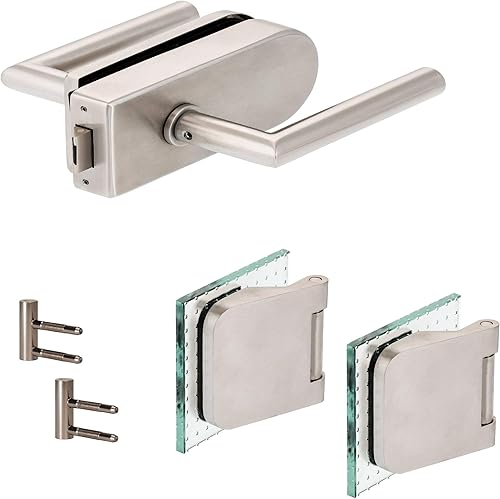 Glastürbeschlag 'D' Set UV | V2A Edelstahl matt | inkl. Officebändern + RT | metallische Innenmechanik | New Orleans - Cheap-Us