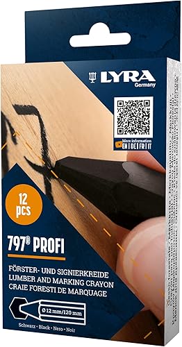 L4870001, LYRA 797® PROFI Förster- und Signierkreide (Ölbasiert) für wetterfeste Markierungen, Box mit 12 weißen Kreiden - Cheap-Us