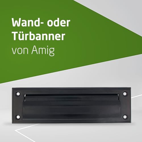 Amig - Briefschlitz für Briefkasten | Für Innen- und Außenwände oder -Türen | Briefeinwurf aus Stahl | Größe 254x73 cm | Schlitzmaße: 198x48 mm| Schwarz Farbe - Cheap-Us