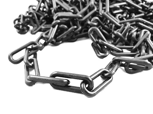 UvV Absperrkette Kunststoff einfarbig 6mm 25 Meter + 5 Notglieder (25 Meter x 6 mm, schwarz) - Cheap-Us