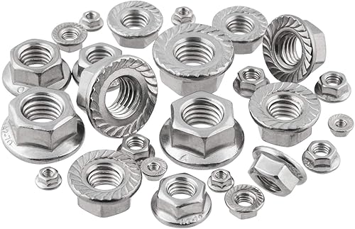 Flanschmuttern mit Sperrverzahnung M12 DIN 6923 Edelstahlmuttern Sperrzahnmuttern Bundmuttern Sechskantmuttern mit Flansch M12 25 Stück - Cheap-Us