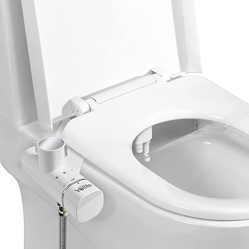 Yolife Bidet, Ultra-Slim Bidet-Aufsatz für Toilette mit Nicht Elektrischer Selbstreinigender Doppeldüse (Hintere/Weibliche Reinigung), Einstellbarer Wasserdruck(Mit 2m Schlauch) - Cheap-Us