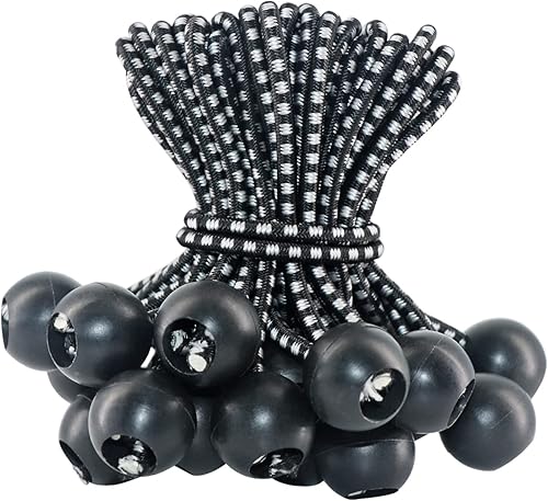 LOOGI Spanngummis mit Kugel 25 Stück, Planenspanner mit Kugel 10cm, Gummispanner Zeltgummis Expanderschlingen Gummischlaufen für Planen Zelt Banner - Cheap-Us
