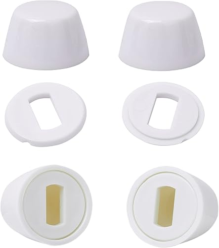 WC-Bolzenkappen (2,1 cm Höhe, mandelfarben), 4 Packungen Universal-WC-Bodenkappen mit extra Unterlegscheiben für einfache Installation, WC-Bolzenabdeckungen, runde Kunststoff-Kappen zum Aufstecken - Cheap-Us