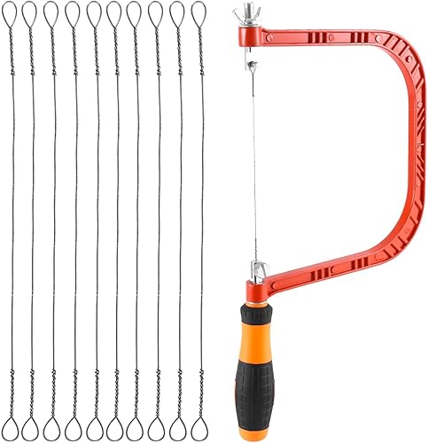 Tiamu Kopiersäge Stahlrahmen mit 20 Drahtsäge, U-Form, Laubsäge, DIY Holzbearbeitung Stahlsäge, Laubsäge Kapprahmen, Dekupiersäge für Metall, Kunststoff und Gummi - Cheap-Us