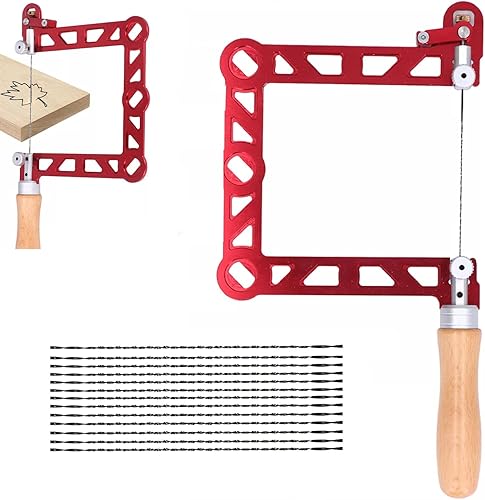 5in Laubsäge, Laubsäge für Holzarbeiter mit Laubrahmen und 13 Ersatzblatt multidirektionales Schneide-Handwerkzeug, Laubsäge für Holz, Kunststoff, Gummi, weiches Metall - Cheap-Us