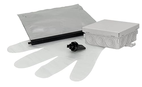 Voxura Gießharzmuffe Verbindungs-muffe für Kabel Set Aufputz Feuchtraum wasserdicht IP68 lichtgrau RAL 7035 89x42x37mm - Cheap-Us