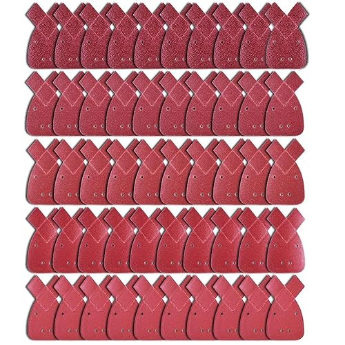 AUSTOR 50 Stück Mouse Schleifpapier Schleifblätter Klett-Schleifdreiecke 10 x Körnung 40/60/ 80/120/ 240 für Black und Decker Detail Palm Sander - Cheap-Us