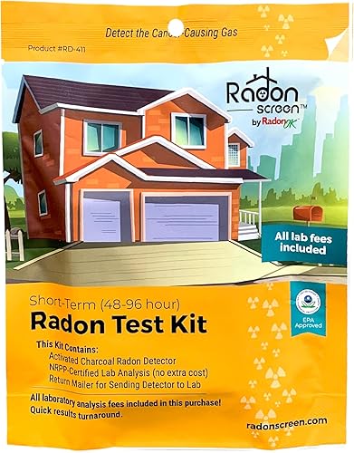 RadonScreen Radondetektor für zu Hause, EPA-zugelassener Radon-Gasdetektor, NRPP-zertifizierte Laboranalyse für Haushaltsluftqualität, schnelle Durchlaufzeit, einfache Bedienung, Laborgebühren - Cheap-Us