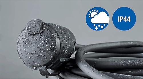 as - Schwabe Gummi-Verlängerungsleitung, 10 m H05RR-F 3G1,5 Kabel mit Schutzkontaktstecker und Schutzkontaktkupplung inkl. Schutzkappe, Verlängerungskabel 230V, 16A, IP44, Schwarz, 60310 - Cheap-Us