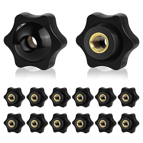 14 Stück Sterngriffmutter M8 Groß Rändelschraube M8, Schwarz Rändelmutter Universal Sternschraube, M8 x 32mm Sternkopfschraube Sortiment für Werkzeugmaschinen, Möbel und Elektronische Geräte - Cheap-Us