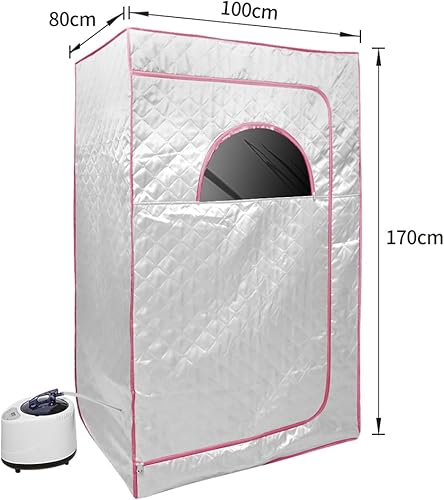 Dampfsauna für Zuhause, Mini Sauna Box, Tragbare Dampfsauna, Mobile Dampfsauna SPA, Gesunde Heimsauna, Dampfbad Sauna mit Fernbedienung (Rot-80 * 80 * 100cm) - Cheap-Us