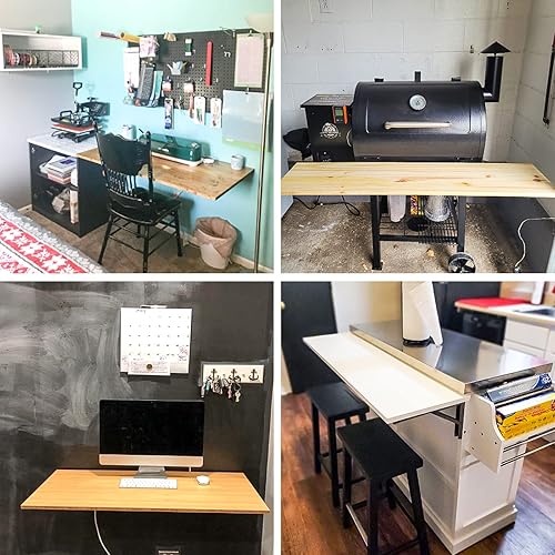 YUMORE Klappkonsole Schwerlast 500mm,Klappregalhalterungen Edelstahl Regalträger Max Load 330 lbs Wandmontierte Schwimmende Tischhalter dreieckige Halterungen für DIY Werkbank Platzsparende, 2er-Pack - Cheap-Us