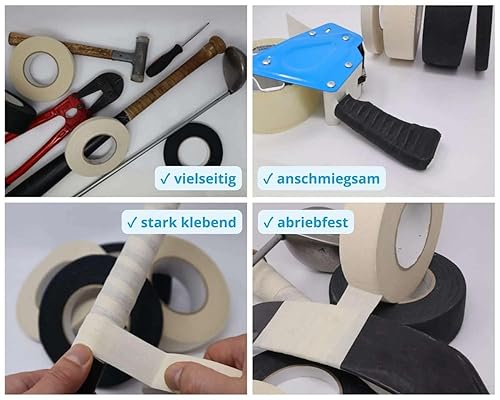 gws Rohgewebe Gewebeband 21541 – 50m x 19mm, schwarz – Gewebeband für Reparaturen, Kabelschutz und Kantenschutz – langlebig, reißfest, flexibel, ideal für Haushalt, Handwerk und Bauprojekte - Cheap-Us