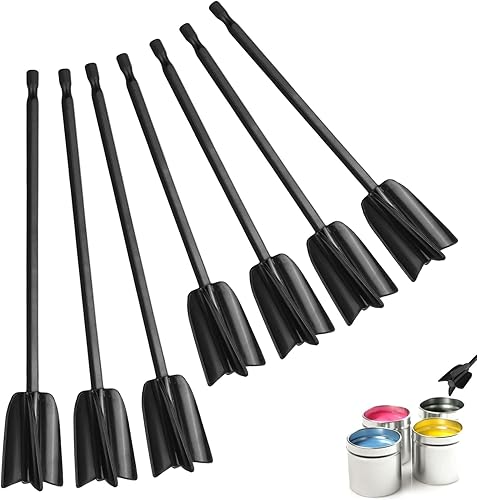 7 Stück Wiederverwendbarer Farbmischer, Rührer Epoxidharz Mischpaddel, Epoxidharz Rührstab für 1/4 Bohrer, für Epoxid, Silikonmischen, Malen, Keramikglasur - Schwarz - Cheap-Us